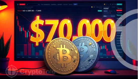 比特币接近 70,000 美元：未来可能出现 10 亿美元的清算